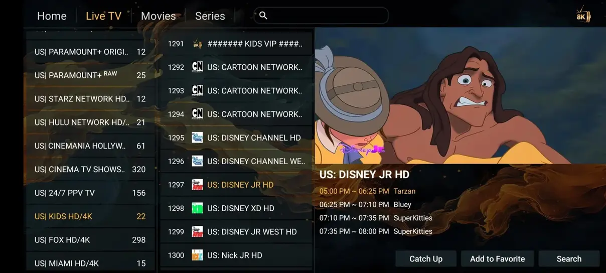 Vista previa de la interfaz IPTV Fiesta 2