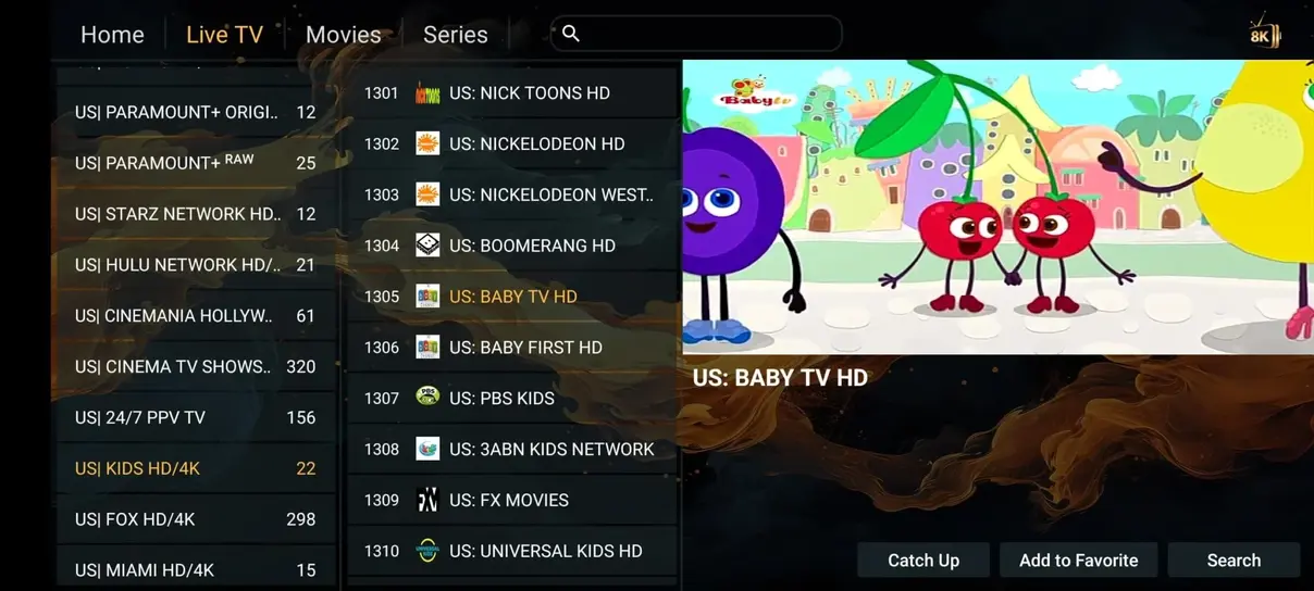Vista previa de la interfaz IPTV Fiesta 3